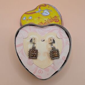 Brighton Silver Earrings With Heart Shaped Tin